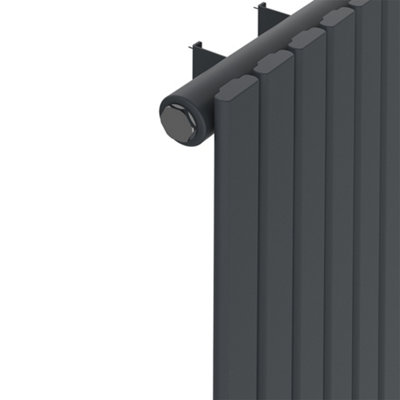 Rinse Bathrooms Horizontal 600x1020mm Flat Panel Column Designer Radiator Anthracite Single Radiators Central Heating