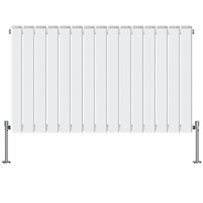 Rinse Bathrooms Horizontal 600x1020mm Flat Panel Column Designer Radiator White Double Radiators Central Heating