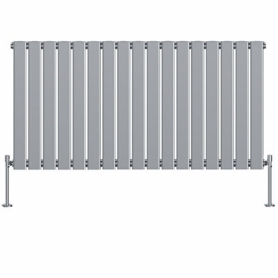 Rinse Bathrooms Horizontal 600x1156mm Flat Panel Column Designer Radiator Chrome Single Radiators Central Heating