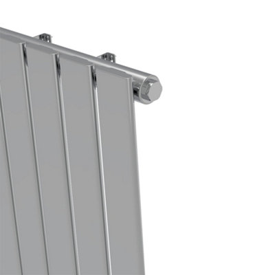 Rinse Bathrooms Horizontal 600x1428mm Flat Panel Column Designer Radiator Chrome Single Radiators Central Heating