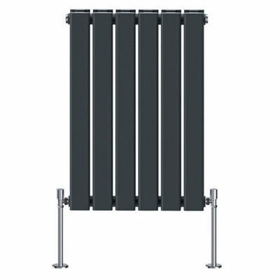 Rinse Bathrooms Horizontal 600x408mm Flat Panel Column Designer Radiator Anthracite Double Radiators Central Heating