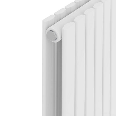 Rinse Bathrooms Horizontal 600x748mm Flat Panel Column Designer Radiator White Double Radiators Central Heating