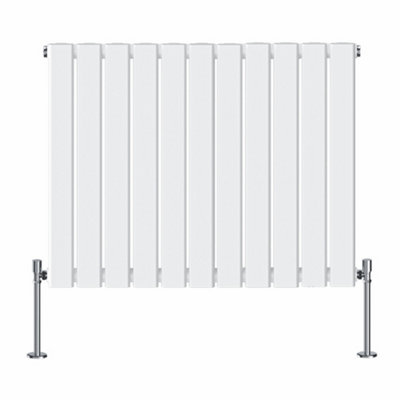 Rinse Bathrooms Horizontal 600x748mm Flat Panel Column Designer Radiator White Single Radiators Central Heating