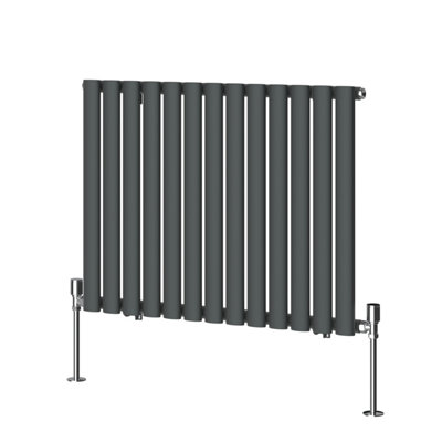 Rinse Bathrooms Horizontal Radiators Oval Single Panel Anthracite ...