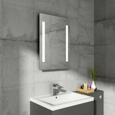 Rinse Bathrooms Illuminated LED Bathroom Mirror 700 x 500mm with Demister IP44