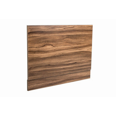 Rinse Bathrooms Modern 750mm Bathroom Walnut Effect Wood Bath End Panel