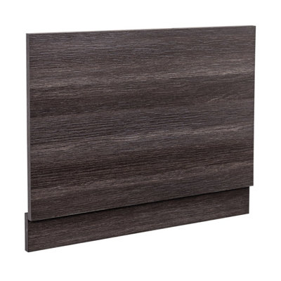 Rinse Bathrooms Modern Bathroom Calm Grey Effect 700 mm Wooden Wrapped End Bath Panel