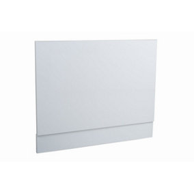 Rinse Bathrooms Modern Bathroom High Gloss White 700 mm Wrapped Wood Bath End Panel