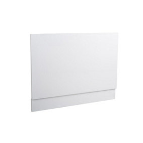 Rinse Bathrooms Modern Bathroom High Gloss White 750 mm Wrapped Wood Bath End Panel