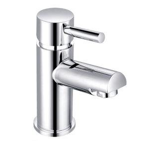 Rinse Bathrooms Modern Mini Cloakroom Mono Basin Tap Mixers Bathroom Sink Tap Chrome Single Lever Hot and Cold Mixer