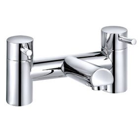 Rinse Bathrooms Modern Solid Brass Bathroom Monobloc Bath Filler Mixer Tap Chrome Double Lever Tub Tap