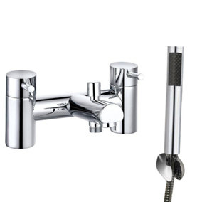 Rinse Bathrooms Monobloc Bath Shower Mixer Tap Bathroom Tub Filler Brass Faucet Chrome Solid Brass with Handheld Shower Head