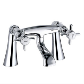 Rinse Bathrooms Old London Traditional Bathroom Bath Filler with Crosshead Handles Mixer Tap