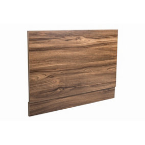 Rinse Bathrooms Rectangular Bathroom 800mm Bath End Panel - Walnut Effect - Wood