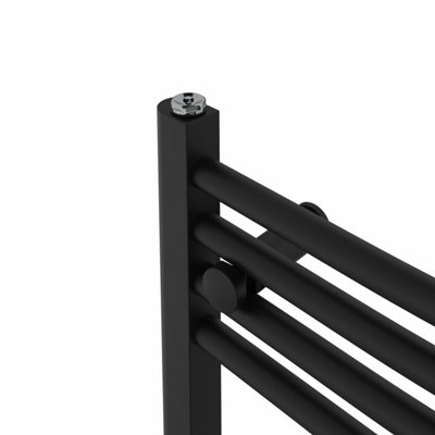 Rinse Bathrooms Smart WiFi Thermostatic Electric Bathroom Curved Heated Towel Rail Warmer Radiator with Timer 1000x600mm - Black