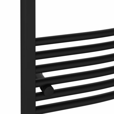 Rinse Bathrooms Smart WiFi Thermostatic Electric Bathroom Curved Heated Towel Rail Warmer Radiator with Timer 1000x600mm - Black