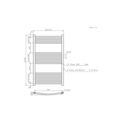 Rinse Bathrooms Smart WiFi Thermostatic Electric Bathroom Curved Heated Towel Rail Warmer Radiator with Timer 1000x600mm - Black