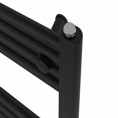 Rinse Bathrooms Smart WiFi Thermostatic Electric Bathroom Straight Heated Towel Rail Radiator with Timer 1200x600mm - Black