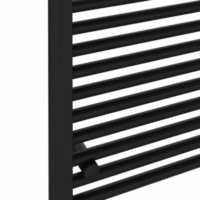 Rinse Bathrooms Smart WiFi Thermostatic Electric Bathroom Straight Heated Towel Rail Radiator with Timer 1200x600mm - Black
