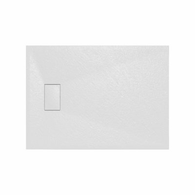 Rinse Bathrooms SMC Slate Effect Shower Enclosure Tray 1100x800mm Rectangular Wetroom Shower Base White