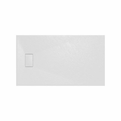 Rinse Bathrooms SMC Slate Effect Shower Enclosure Tray 1400x800mm Rectangular Wetroom Shower Base White