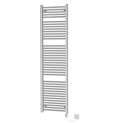 Rinse Bathrooms Straight Electric Heated Towel Rail Pre-filled Thermostatic Bathroom Towel Radiator Chrome 1800x500mm 800W