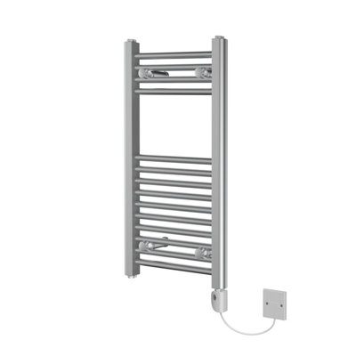 Rinse Bathrooms Straight Electric Heated Towel Rail Pre-filled Thermostatic Bathroom Towel Radiator Chrome 700x400mm 150W Price Comparisons | Compare The Build
