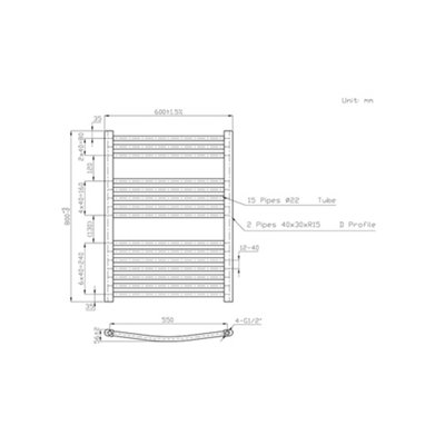 Rinse Bathrooms Touch Screen Curved Electric Thermostatic Bathroom Towel Radiator with Timer Anthracite 800x600mm