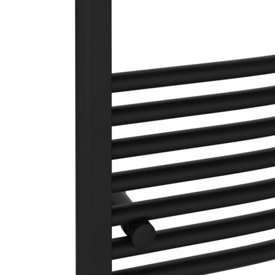 Rinse Bathrooms Touch Screen Electric Heated Towel Rail Curved Thermostatic Bathroom Towel Radiator with Timer Black - 800x600mm