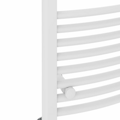 Rinse Bathrooms Touch Screen Electric Heated Towel Rail Curved Thermostatic Bathroom Towel Radiator with Timer White 1400x600mm