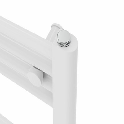 Rinse Bathrooms Touch Screen Thermostatic Electric Bathroom Straight Heated Towel Rail Radiator with Timer White - 1600x600mm