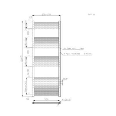 Rinse Bathrooms Touch Screen Thermostatic Electric Bathroom Straight Heated Towel Rail Radiator with Timer White - 1600x600mm
