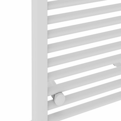 Rinse Bathrooms Touch Screen Thermostatic Electric Bathroom Straight Heated Towel Rail Radiator with Timer White - 1800x600mm