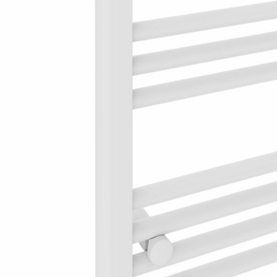 Rinse Bathrooms Touch Screen Thermostatic Electric Bathroom Straight Heated Towel Rail Radiator with Timer White - 600x600mm