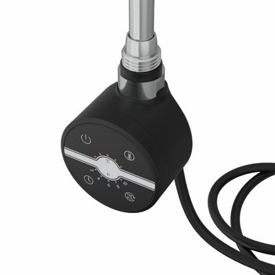 Rinse Bathrooms Touch Screen Thermostatic Electric Heating Element with Timer LCD Display Black 300W