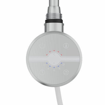 Rinse Bathrooms Touch Screen Thermostatic Electric Heating Element with Timer LCD Display Chrome 300W
