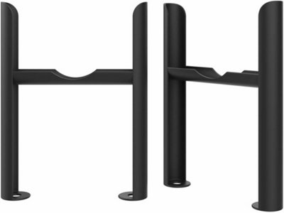 Rinse Bathrooms Traditional Cast Iron Radiator 4 Column Black Floor ...