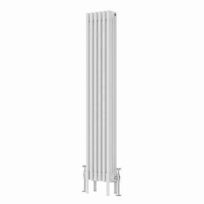 Rinse Bathrooms Traditional Radiator 1500x290mm White Vertical 4 Column Cast Iron Radiators Central Heating Heater Rads