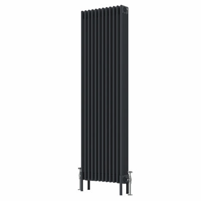 Rinse Bathrooms Traditional Radiator 1800x560mm Anthracite Vertical 4 Column Cast Iron Radiators Central Heating Heater Rads