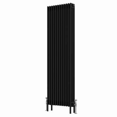 Rinse Bathrooms Traditional Radiator 1800x560mm Black Vertical 4 Column Cast Iron Radiators Central Heating Heater Rads