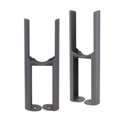 Rinse Bathrooms Traditional Radiator 2 Column Anthracite Floor Mounting Legs 2PC/Set