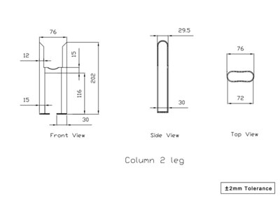 Rinse Bathrooms Traditional Radiator 2 Column Black Floor Mounting Legs ...