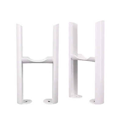 Rinse Bathrooms Traditional Radiator 3 Column White Floor Mounting Legs 2PC/Set