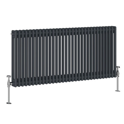Rinse Bathrooms Traditional Radiator Anthracite Horizontal Double ...