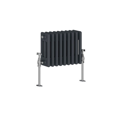 Rinse Bathrooms Traditional Radiator Anthracite Horizontal Triple Column Cast Iron Radiators Central Heating 300x427mm