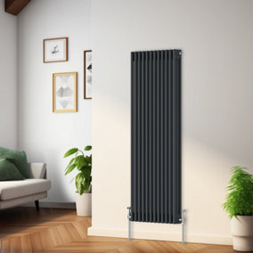 Rinse Bathrooms Traditional Radiator Anthracite Vertical Triple Column Cast Iron Radiators Heater Central Heating 1500x562mm