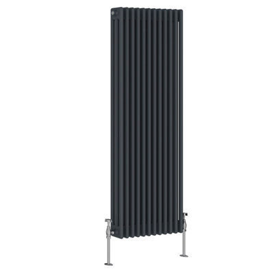 Rinse Bathrooms Traditional Radiator Anthracite Vertical Triple Column Cast Iron Radiators Heater Central Heating 1500x562mm