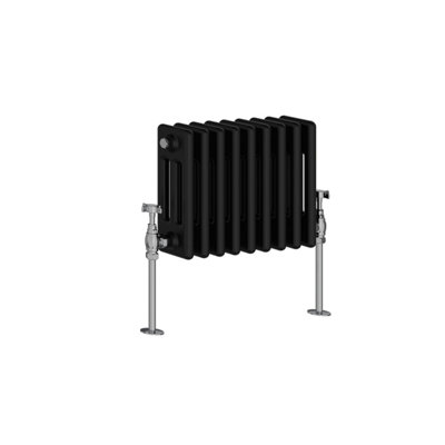 Rinse Bathrooms Traditional Radiator Black Horizontal Triple Column Cast Iron Radiators Central Heating 300x427mm