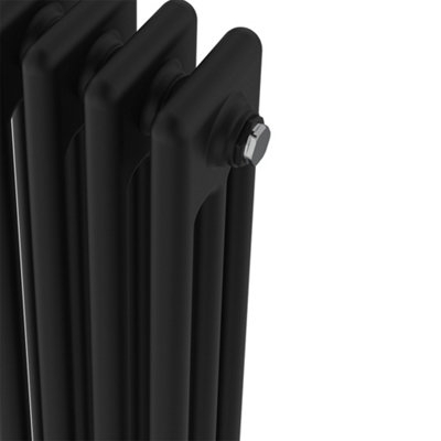 Rinse Bathrooms Traditional Radiator Black Vertical Triple Column Cast Iron Radiators Heater Central Heating 1500x562mm