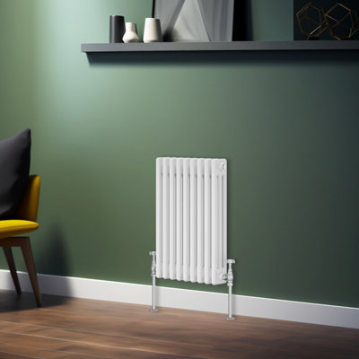 Rinse Bathrooms Traditional Radiator White Horizontal Triple Column Cast Iron Radiators Central Heating 600x427mm